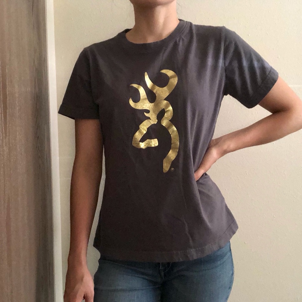 Browning Gold Logo Gray Tee